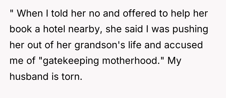 " When I told her no and offered to help...