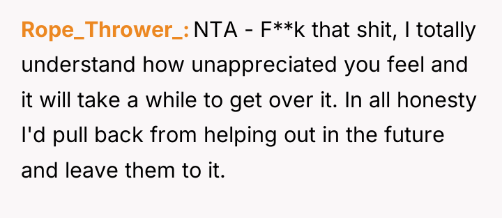 Rope_Thrower_ NTA - F**k that shit, I totally understand how...