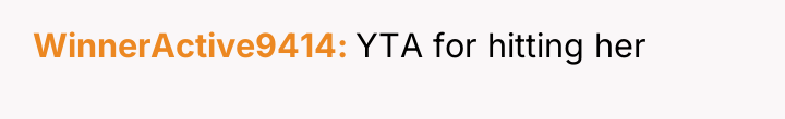 WinnerActive9414 YTA for hitting her