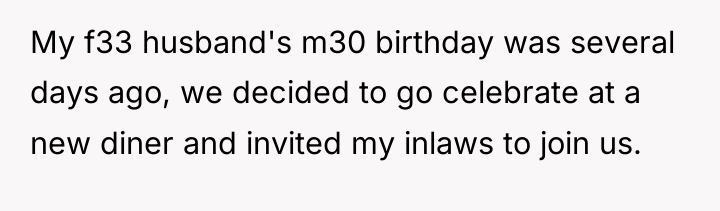 My f33 husband's m30 birthday was several days ago, we...
