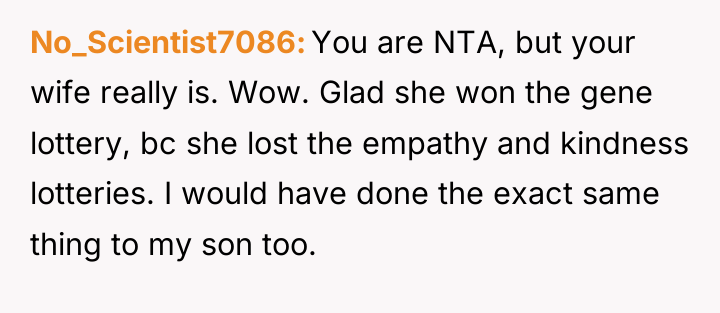 No_Scientist7086 You are NTA, but your wife really is. Wow....