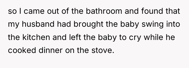 so I came out of the bathroom and found that...