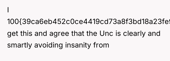 I 100{39ca6eb452c0ce4419cd73a8f3bd18a23fe95ab4febb092bc2ab1b542eeea82f} get this and agree that the Unc is...