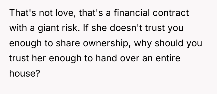 That's not love, that's a financial contract with a giant...