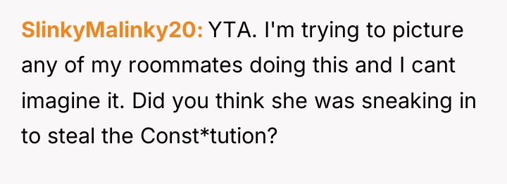 SlinkyMalinky20 YTA. I'm trying to picture any of my roommates...