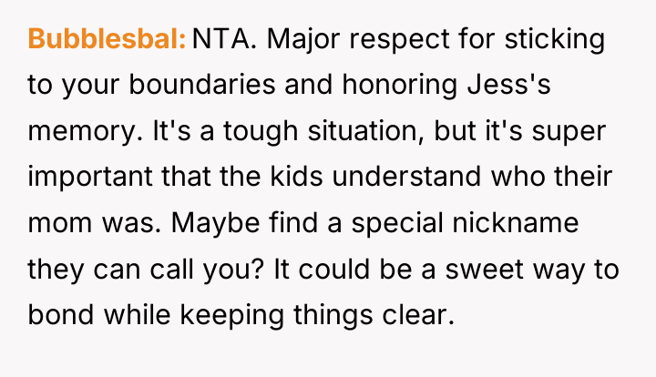 Bubblesbal NTA. Major respect for sticking to your boundaries and...