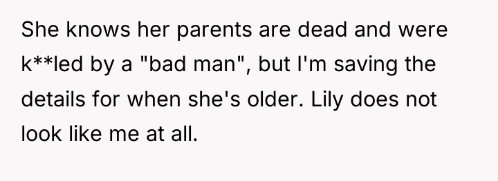 She knows her parents are dead and were k**led by...
