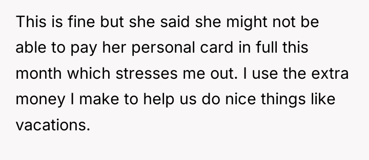 This is fine but she said she might not be...