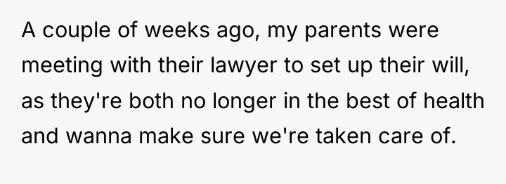 A couple of weeks ago, my parents were meeting with...