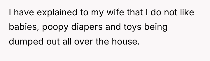 I have explained to my wife that I do not...