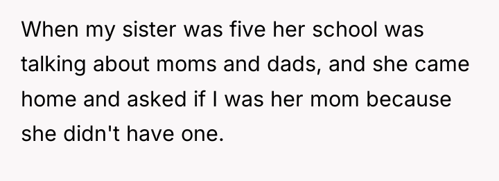 When my sister was five her school was talking about...