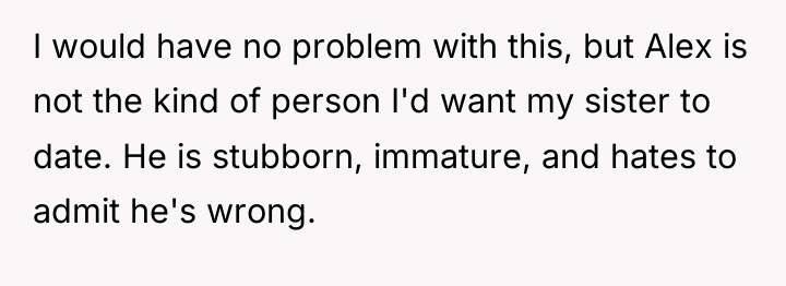 I would have no problem with this, but Alex is...
