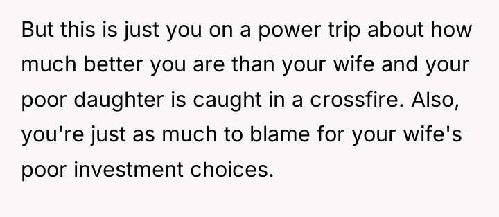 But this is just you on a power trip about...