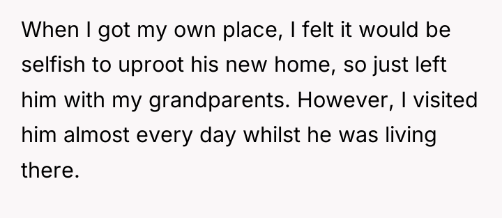 When I got my own place, I felt it would...