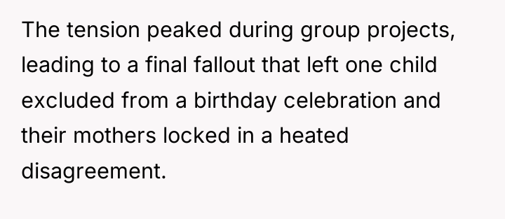The tension peaked during group projects, leading to a final...
