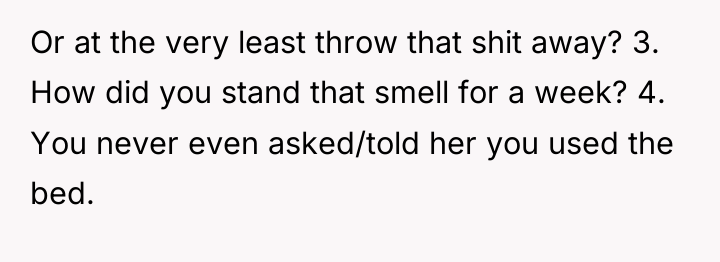 Or at the very least throw that shit away? 3....