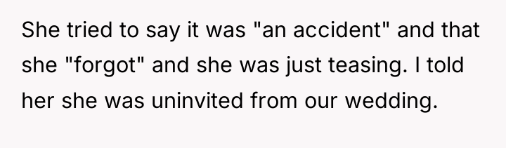 She tried to say it was "an accident" and that...