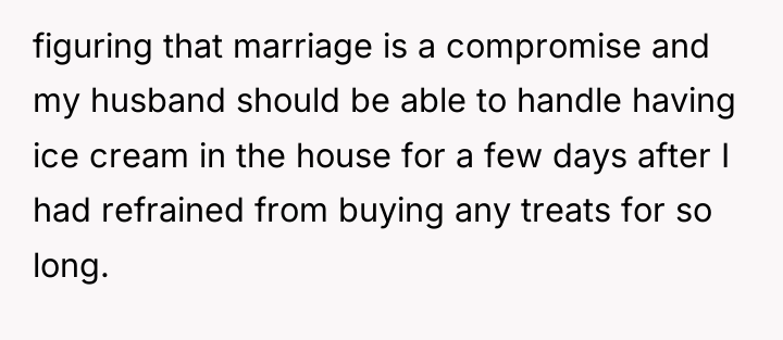 figuring that marriage is a compromise and my husband should...