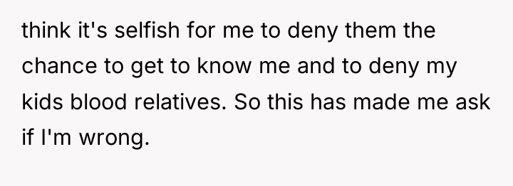 think it's selfish for me to deny them the chance...