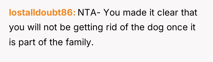 lostalldoubt86 NTA- You made it clear that you will not...