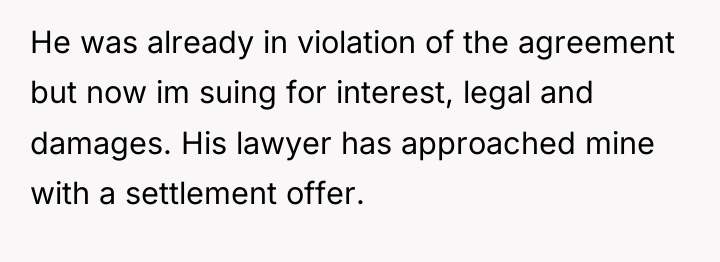He was already in violation of the agreement but now...