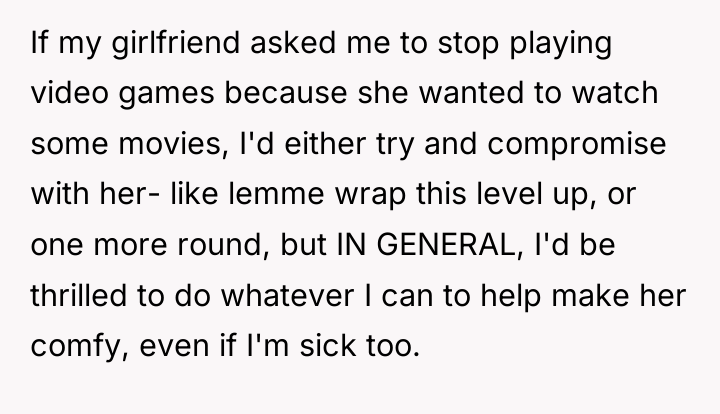 If my girlfriend asked me to stop playing video games...