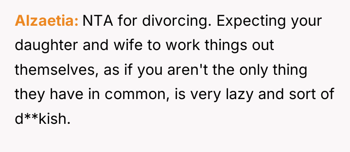 Alzaetia NTA for divorcing. Expecting your daughter and wife to...