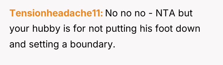 Tensionheadache11 No no no - NTA but your hubby is...