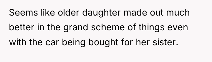 Seems like older daughter made out much better in the...
