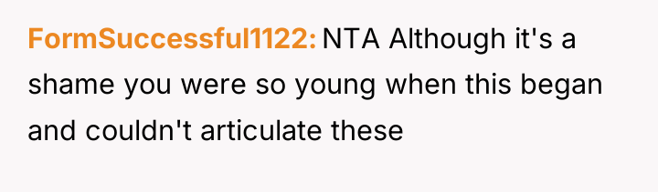 FormSuccessful1122 NTA Although it's a shame you were so young...
