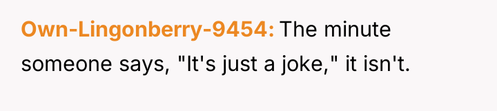 Own-Lingonberry-9454 The minute someone says, "It's just a joke," it...
