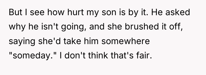 But I see how hurt my son is by it....