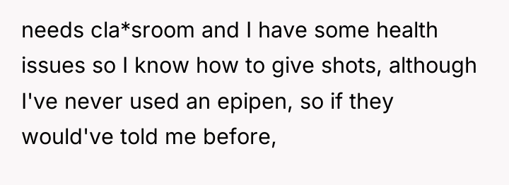 needs cla*sroom and I have some health issues so I...