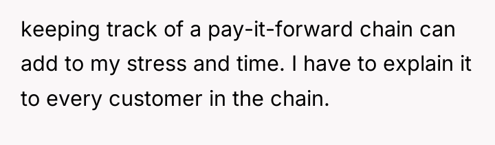 keeping track of a pay-it-forward chain can add to my...