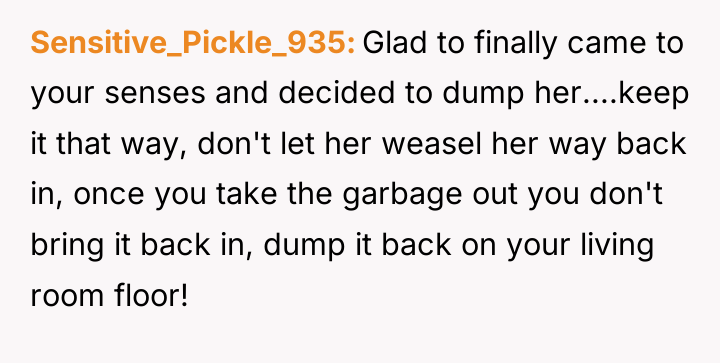 Sensitive_Pickle_935 Glad to finally came to your senses and decided...