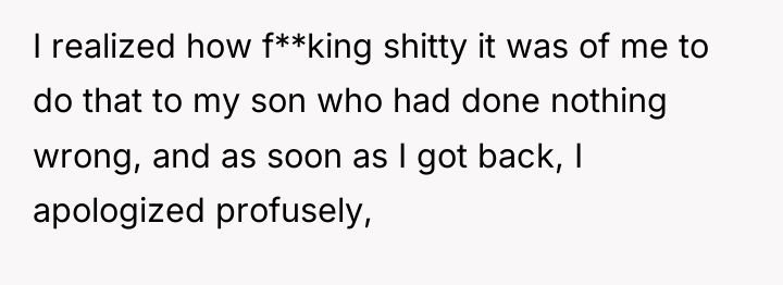 I realized how f**king shitty it was of me to...