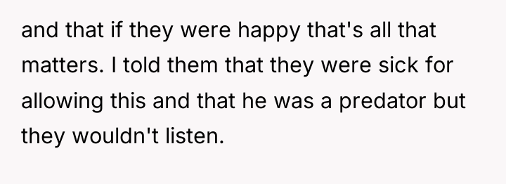 and that if they were happy that's all that matters....