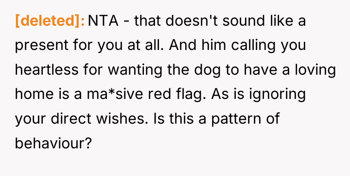 [deleted] NTA - that doesn't sound like a present for...