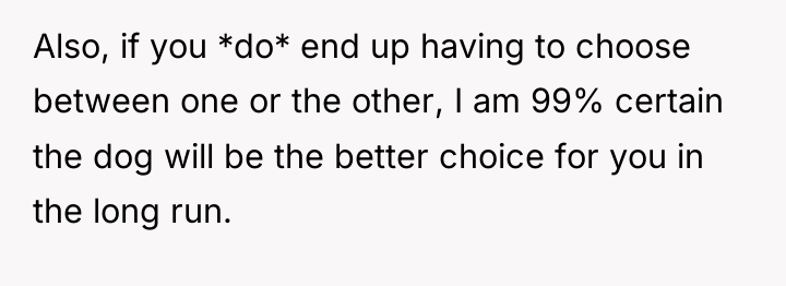 Also, if you *do* end up having to choose between...