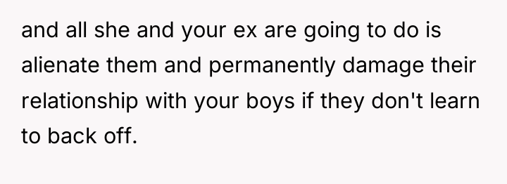 and all she and your ex are going to do...