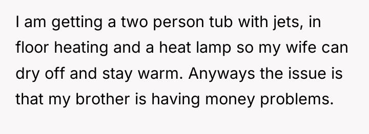 I am getting a two person tub with jets, in...