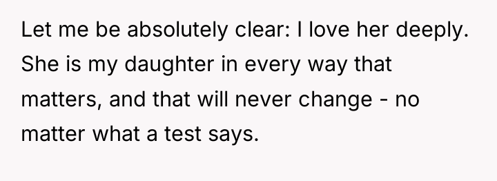 Let me be absolutely clear: I love her deeply. She...