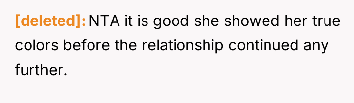 [deleted] NTA it is good she showed her true colors...