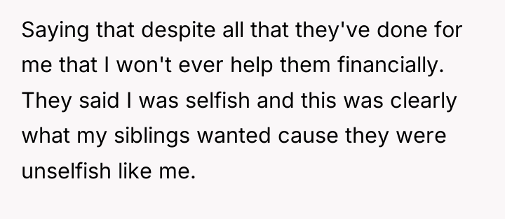 Saying that despite all that they've done for me that...