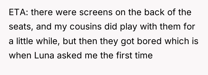 ETA: there were screens on the back of the seats,...