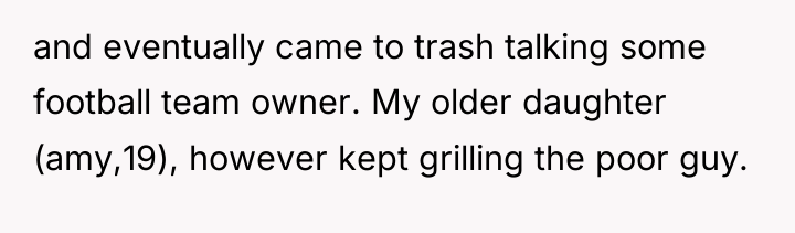 and eventually came to trash talking some football team owner....