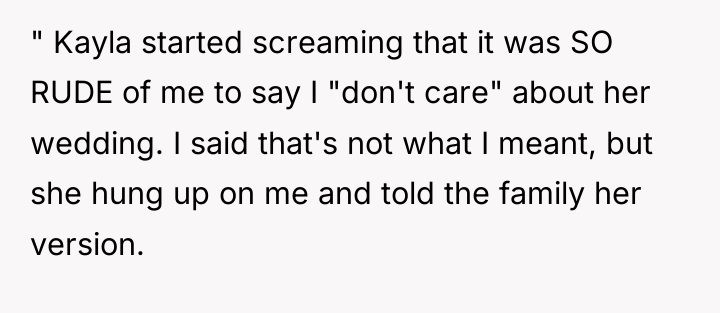 " Kayla started screaming that it was SO RUDE of...