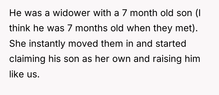 He was a widower with a 7 month old son...