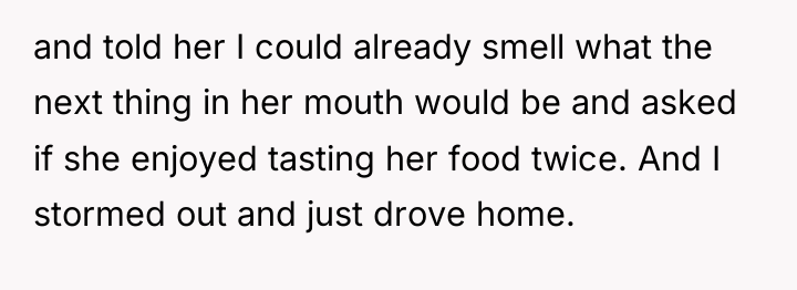 and told her I could already smell what the next...