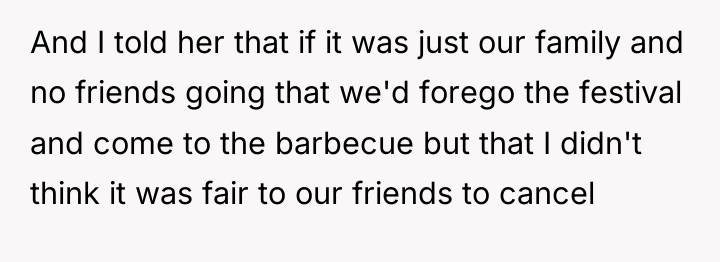 And I told her that if it was just our...